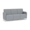 Lesro Siena Lounge Reception 3 Seat Tandem Seating No Center Arms, Brushed Steel, RS Fog Upholstery SN3101 - alternate 1